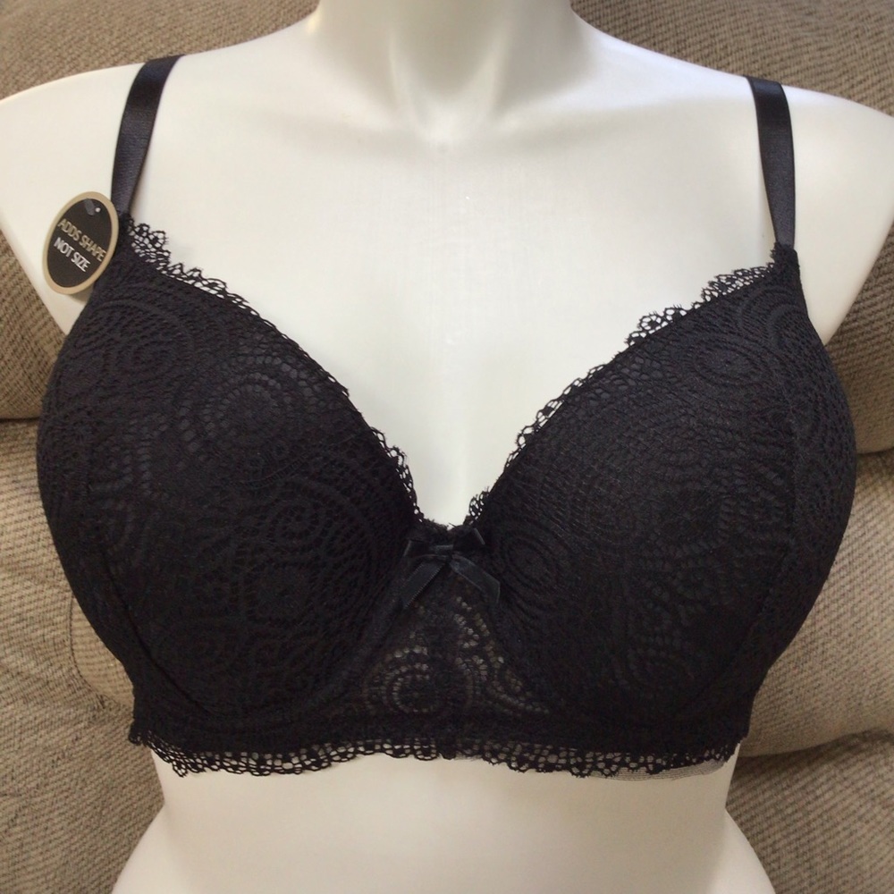 Delta Burke 42D Lace T-Shirt Underwire Bra - Black - DB2096 - NWT